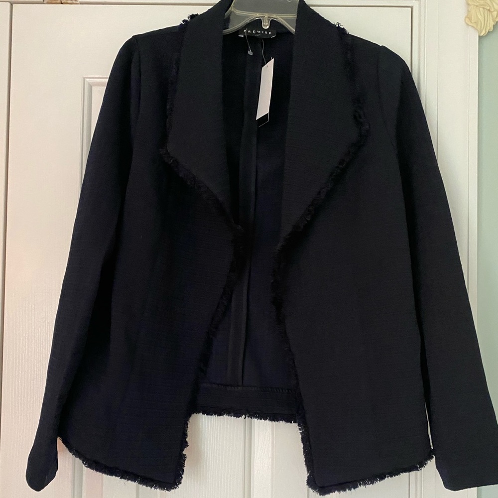 Premise navy blue tweed blazer